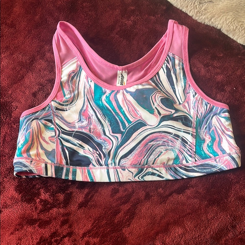 2/12$🌺Avia Girls size XL, Colorful Marble Print Sports Bra